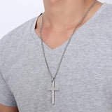 Philippians 4:13 Cross Pendant Stainless Steel Necklace for Men