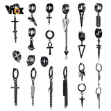 Punk Stainless Steel Hoop Clip Earring for Men Women