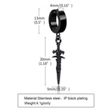 Punk Stainless Steel Hoop Clip Earring for Men Women