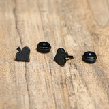 Punk Heart Spades Stud Earrings, Stainless Steel Ear Jewelry