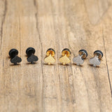 Punk Heart Spades Stud Earrings, Stainless Steel Ear Jewelry