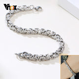 Punk Heavy Byzantine Chain Men's Bracelet Solid Thick Metal Stainless Steel