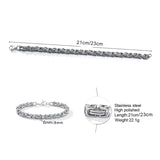 Punk Heavy Byzantine Chain Men's Bracelet Solid Thick Metal Stainless Steel
