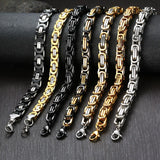 Punk Heavy Byzantine Chain Men's Bracelet Solid Thick Metal Stainless Steel