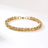 Punk Heavy Byzantine Chain Men's Bracelet Solid Thick Metal Stainless Steel