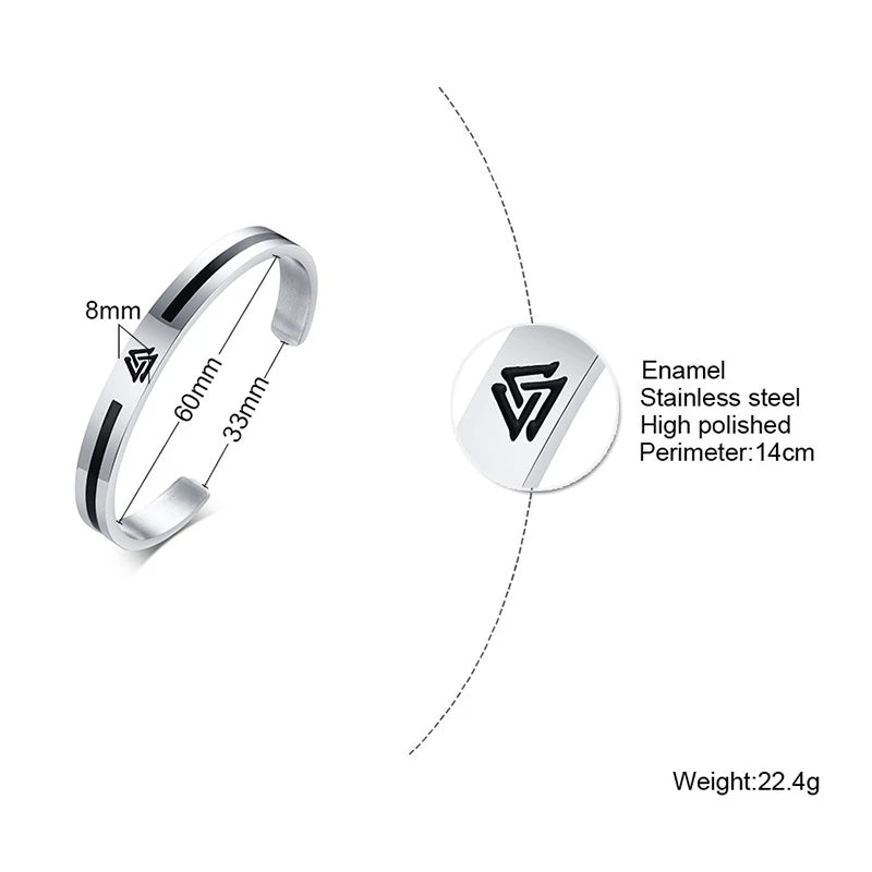 Punk Nordic Vikings Cuff Bangles Bracelets for Men