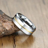 8mm Tungsten Grooved Wedding Band for Men Anti Scratch Anniversary Ring