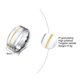 8mm Tungsten Grooved Wedding Band for Men Anti Scratch Anniversary Ring