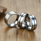 8mm Tungsten Grooved Wedding Band for Men Anti Scratch Anniversary Ring