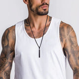 Rectangle Pendant Necklace for Men, Stainless Steel Box Chain Jewelry