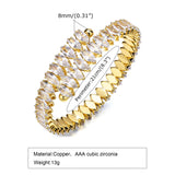 Vintage Women Cuff Bracelet, Bling CZ Stone Bangle