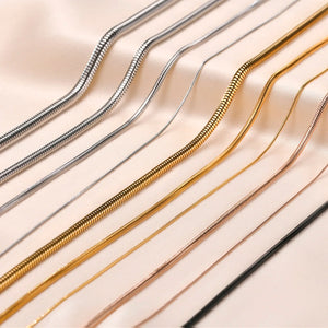 Stainless Steel Snake Chain Necklace for Women, Minimalist Boho Neck Collar
