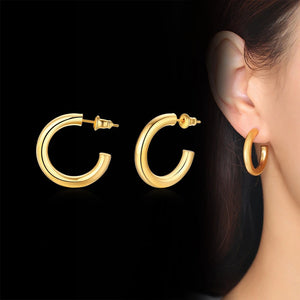 Hoop Earrings for Women Birthday Party Stainless Steel Ear Jewelry