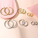 Hoop Earrings for Women Birthday Party Stainless Steel Ear Jewelry