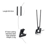 Square Triangle Pendant Necklaces for Men Stainless Steel Geometric Stacking