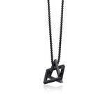 Square Triangle Pendant Necklaces for Men Stainless Steel Geometric Stacking