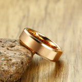Men's Tungsten Wedding Band Rose Matt Surface US Size 8 9 10 11 12