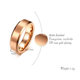 Men's Tungsten Wedding Band Rose Matt Surface US Size 8 9 10 11 12
