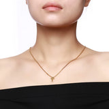Small Cross Charm Women Necklaces Stainless Steel Religious Christ Jewelry