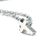 Small Cross Charm Women Necklaces Stainless Steel Religious Christ Jewelry