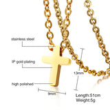 Small Cross Charm Women Necklaces Stainless Steel Religious Christ Jewelry