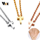 Small Cross Charm Women Necklaces Stainless Steel Religious Christ Jewelry