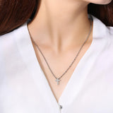 Small Cross Charm Women Necklaces Stainless Steel Religious Christ Jewelry