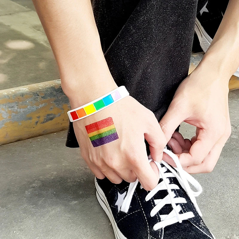 Rainbow Silicone Bangle LGBTQ Pride Wristband