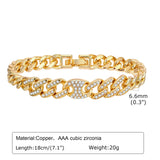 Women's Sparkling Chain Bracelet with Bling CZ Stones, Heart Leaf Infinity Charm