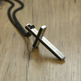 Bible Cross Pendant Philippians 4:13 Necklace