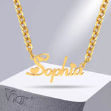 Personalized Stainless Steel Heart Pendant Name Necklace for Women