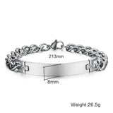 Men's Stainless Steel ID Bracelet - Name & Birthday Gift