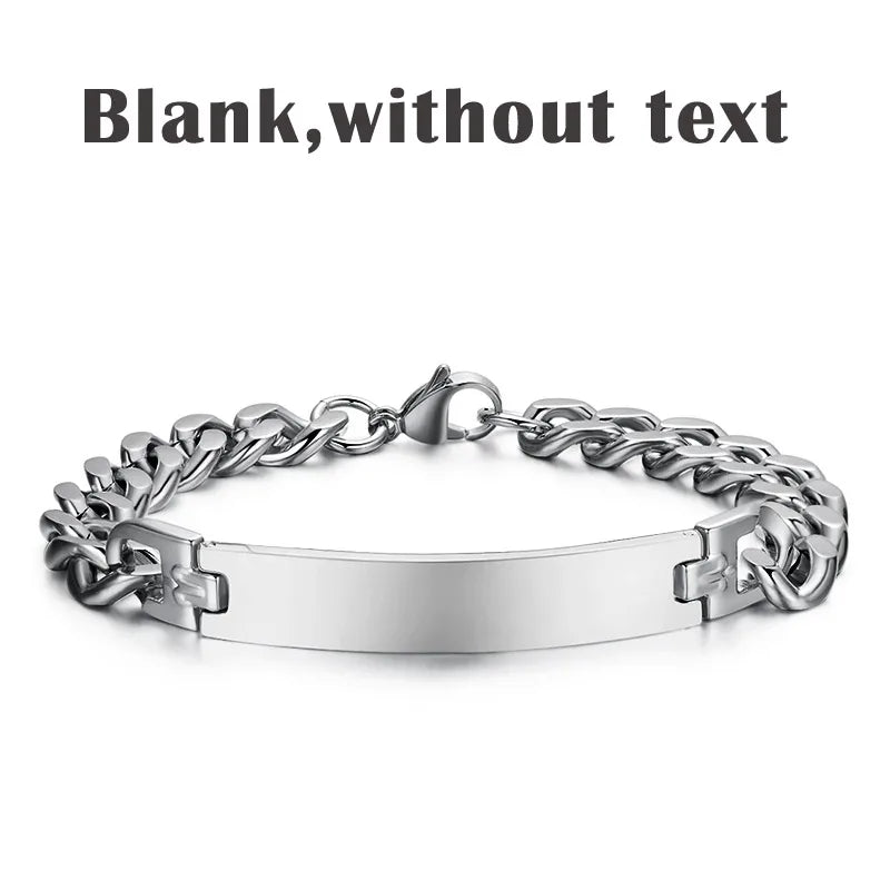 Men's Stainless Steel ID Bracelet - Name & Birthday Gift
