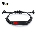 Stainless Steel Medical Alert ID Bracelet for Women Men Kids