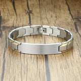 12mm Men's Bracelet ID Tag Stainless Steel Chain Jewelry