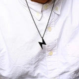 Vintage Stainless Steel Lightning Pendant Necklace for Men