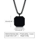 Men's Natural Stone Necklace, Stainless Steel Geometric Pendant