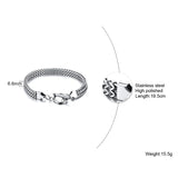 Men's Stainless Steel Double Franco Chain Bracelet with Toggle Clasp