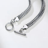Men's Stainless Steel Double Franco Chain Bracelet with Toggle Clasp