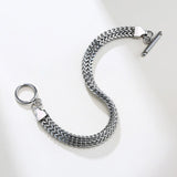Men's Stainless Steel Double Franco Chain Bracelet with Toggle Clasp