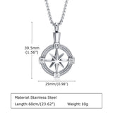 Stylish Navigation Compass Necklace for Men Women
