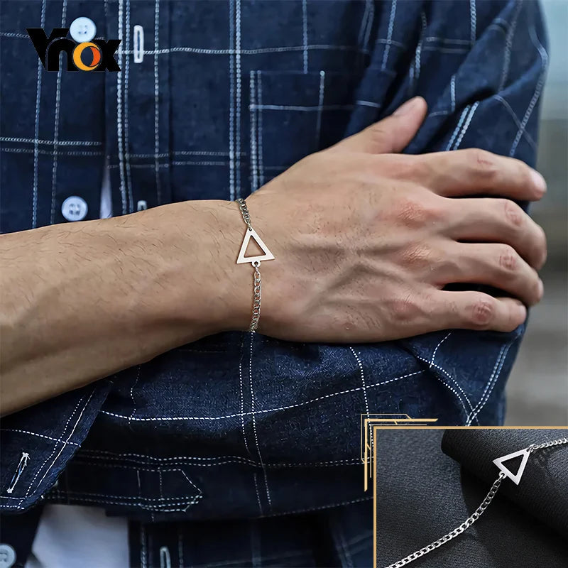 Stylish Punk Triangle Charm Bracelets for Men Women