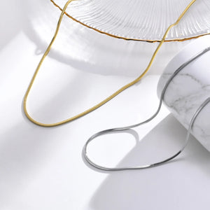 Square Snake Chain Necklace, Stylish Unisex Jewelry