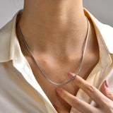 Square Snake Chain Necklace, Stylish Unisex Jewelry
