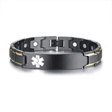 TYPE 1 DIABETES Medical Alert Mens ID Bracelet Engraving Stainless Steel
