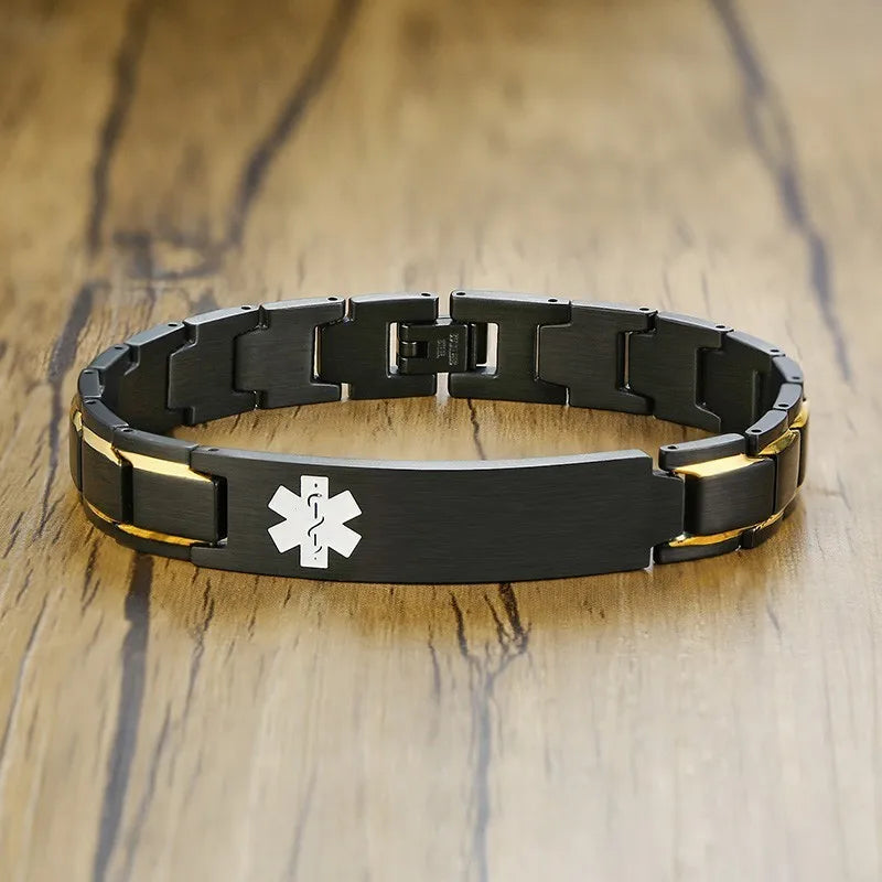 TYPE 2 Diabetes Medical Alert ID Bracelets for Men