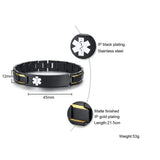 TYPE 2 Diabetes Medical Alert ID Bracelets for Men