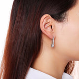 Temperament Safety Pin Earrings with Full CZ Stones