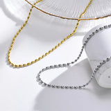 Rugby Balls Beads Chain Choker Necklace, 18K Stainless Steel Collar