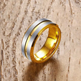 Tungsten Rings for Men 8mm Gold-color